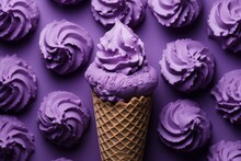 Purple Ice Cream Cone. Generate Ai