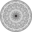 abstract vector with floral round lace mandala, decorative element in ethnic tribal style, black line art on a white background