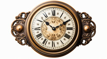 Vintage Clock Isolated On White Background