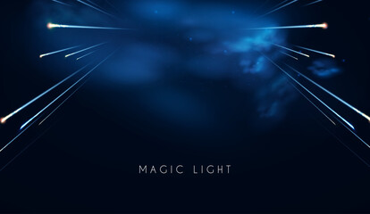 Wall Mural - abstract background with motion light. space, cosmos, firework and comet light effect. flyin asteroi