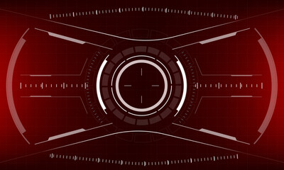 HUD sci-fi interface screen red danger view design virtual reality futuristic technology display vector