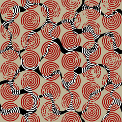 Poster - Vector ethnic tribal pattern. Seamless vector image. Wavy abstract shapes.