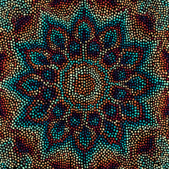 Poster - Vector seamless mosaic art pattern. Art background. Mandala image