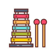 Wall Mural - Xylophone icon in vector. Illustration