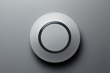 black circular matte button on gray mockup, generative ai