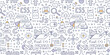 © Rassco - Software engineering. Doodle seamless pattern. The pattern encompasses various elements related to software development, including programming languages, the development process, and coding