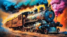 Colorful Steam Train 
