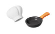 © 婷婷 季 - Cartoon kitchen pan and chef hat in the white background, 3d rendering.