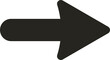 Isolated illustration of black pictogram arrow direction, rotatable right, left, up, down for template navigation, orientation, forward icon