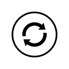 Poster - Refresh, reload, sync icon vector in circle line