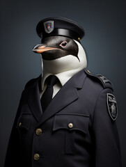 Wall Mural - An Anthropomorphic Penguin Dressed Up as a Police Officer