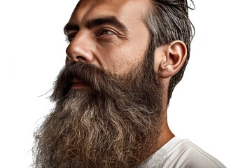 Poster - bearded man isolated on white background