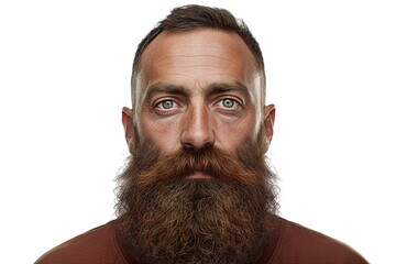 Poster - bearded man isolated on white background