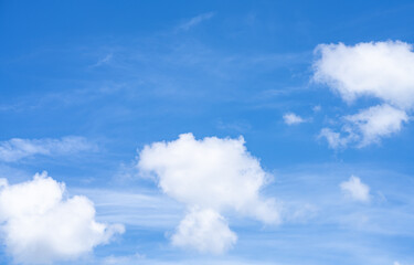 Wall Mural - beautiful blue sky and white cumulus clouds abstract background. cloudscape background. blue sky and