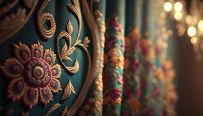 ethnic and traditional indian curtains for regal events generative ai