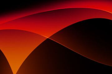 Poster - Modern dark glowing shapes in red and orange color, background design wallpaper