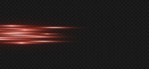 Wall Mural - light flash or red neon stripes. laser beams. beautiful light reflections. glowing stripes on a tran