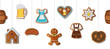 oktoberfest seamless border with gingerbread cookies