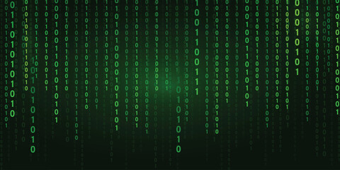 Abstract futuristic cyberspace binary code, matrix background vector