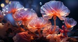 Fototapeta Storczyk - Mushrooms and flowers ultra detailed. AI Generated