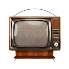 Poster - Old fashioned TV with transparent background isolated om transparent. Antique television standing with empty screen, retro tech.