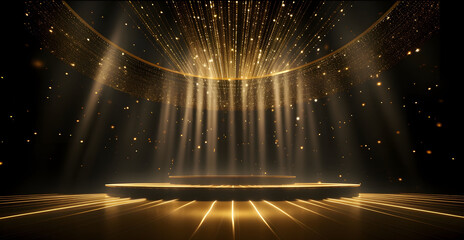 award ceremony background, luxury podium, and glitter light effects decorations. generative ai