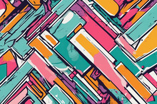 Abstract Background With Colorful Graffiti Elements.
