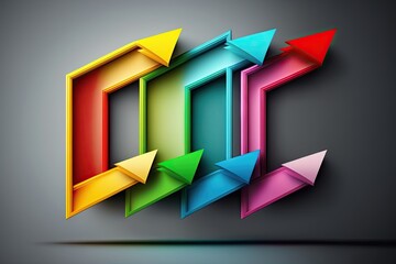 Poster - Colorful arrows on a grey background