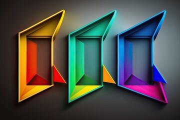 Poster - Multicolored arrows on empty frames on a dark background