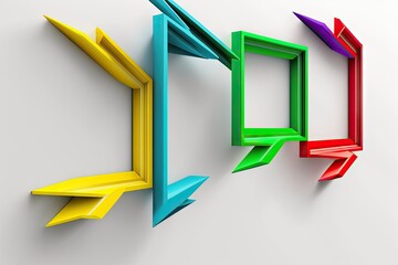 Poster - Multicolored arrows and frames on a white background