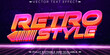 Retro style 80s text effect, editable retro future and cyber space text style
