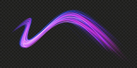 Poster - Light and stripes moving fast over dark background. Concept of leading in business, Hi tech products, warp speed wormhole science vector design.