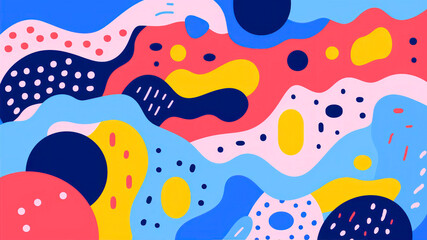 Poster - Abstract seamless pattern with colorful spots and dots. Vector illustration for your design