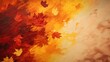 canvas print picture - Captivating image of autumn-colored paint splatters on a canvas symbolizing autumn leaves falling. Generative AI
