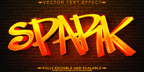 Wall Mural - Graffiti text effect, editable spray and street text style