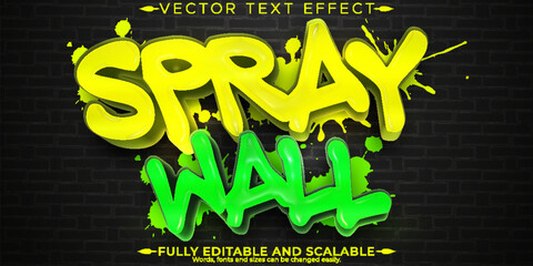 Canvas Print - Graffiti text effect, editable spray and street text style