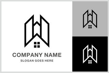 Wall Mural - Building House Architecture Business Company Stock Vector Logo Design Template	