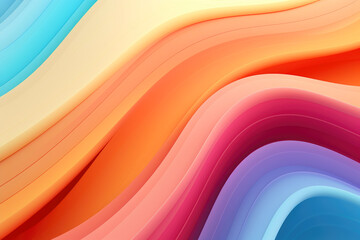 Wall Mural - Colorful 3D wave gradient background. Generative ai