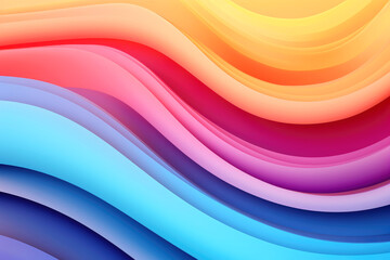 Wall Mural - Colorful 3D wave gradient background. Generative ai