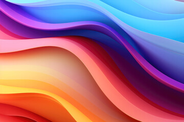 Wall Mural - Colorful 3D wave gradient background. Generative ai