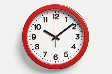 Poster - red round clock isolated on white background
