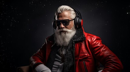 Wall Mural - Cool Santa Claus DJ