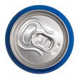Tin can with a drink isolated on transparent background. View from above.