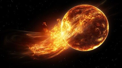 Canvas Print - sunrise over the planet earth concept with a bright sun and flare and planet