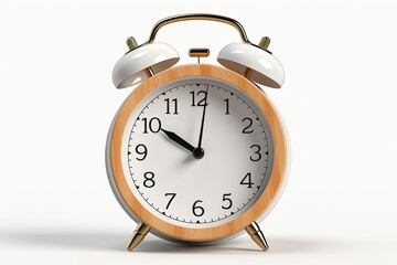 Poster - brown alarm clock isolated on white background.