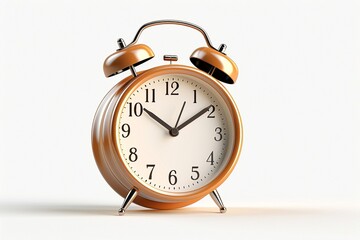 Poster - brown alarm clock isolated on white background.