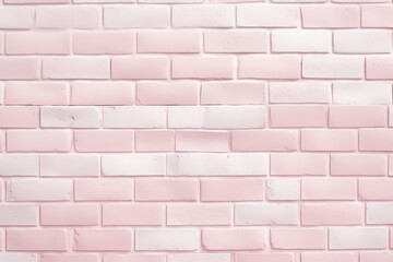 Leinwandbilder - Generative AI : Pastel pink brick background wall texture.pink red brickwall with light paint backdrop wallpaper for woman concept
