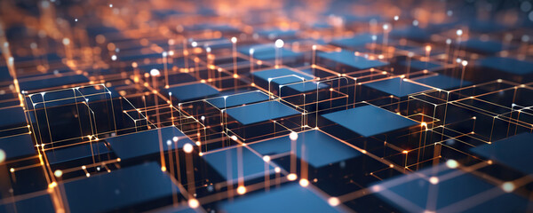 Poster - abstract digital background. can be used for technological processes, neural networks and ai, digita