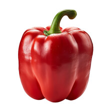 Red Bell Pepper Isolated On Transparent Background Cutout
