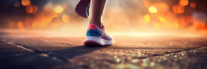 Close Up of Running Shoes in Use 